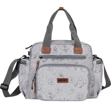 Imagem de Sacola Maternidade Premium Mickey Cinza com Trocador Babygo