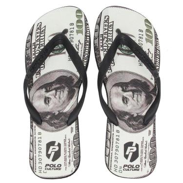 Imagem de Chinelo de Dedo Masculino Borracha Estampa Dinheiro Praia-Masculino