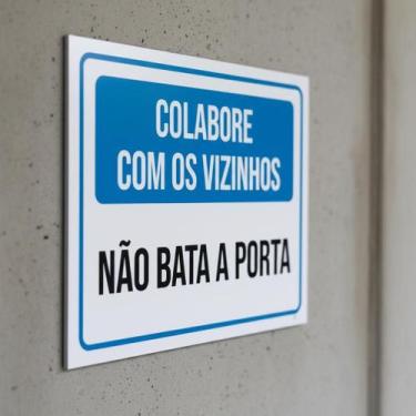 Imagem de Placa Acm Colebore Vizinhos Não Bata A Porta 18X23 - Sinalizo