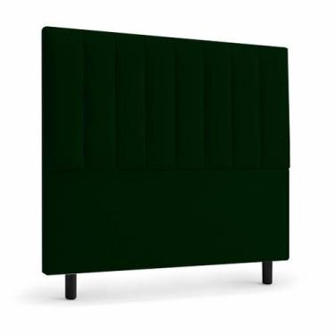 Imagem de Cabeceira de Cama Box Casal Estofada Veludo Dalia - HRShop, Verde