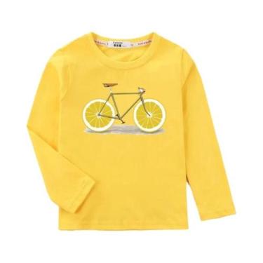 Imagem de Camiseta Infantil De Manga Comprida Com Estampa De Frutas, Camiseta De