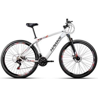 Imagem de Bicicleta Aro 29 Hawks Aluminio 24 Marchas Freio Disco, Branco, PRETO/