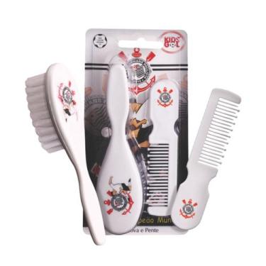 Imagem de Kit Escova e Pente para Bebê Corinthians Oficial Livre de BPA Kids Gol