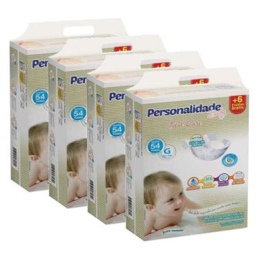 Imagem de Fralda Personalidade Total Care 4 Pacotes Tamanho G Com 216 Fraldas