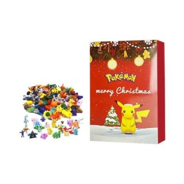 Imagem de Calendário De Advento De Natal Kawaii Pikachu Pokemon Com 24 Figuras D