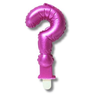 Imagem de Vela balao rosa interrogacao formato bexiga festa aniv decor - Silver 