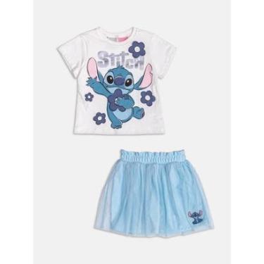 Imagem de Conjunto Infantil Menina Blusa/Saia Tule Stitch Momi-Feminino