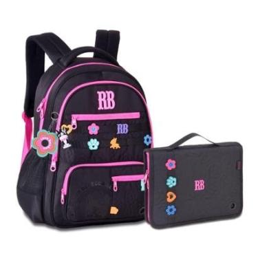 Imagem de Mochila Com Estojo Fichário Kit Escolar Rebecca Bonbon Premium-Feminino