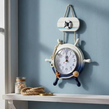 Imagem de Relógio De Parede Náutico Mar E Praia Decoração Enfeite Bóia - Dantas
