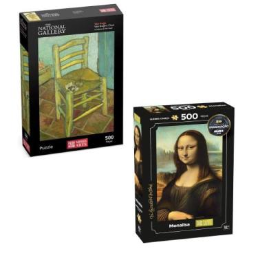 Imagem de COMP Kit 2 Quebra Cabeças de 500 Peças: Van Gogh Cadeira + Mona Lisa -