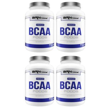 Imagem de Kit 4x PREMIUM BCAA 60 cáps – BRN Foods-Unissex