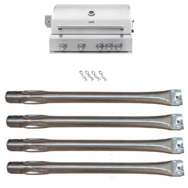Imagem de 4 Queimadores Em Inox 304 Para A Churrasqueira A Gás Evol Florence, Peças Da Linha Premium