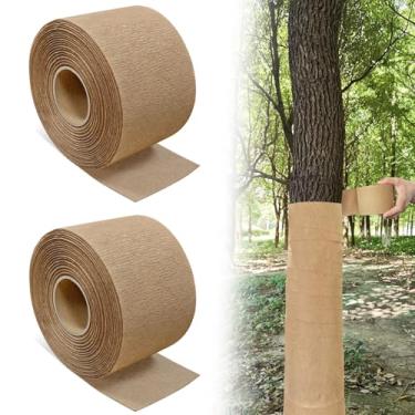 Imagem de Gainspra 2 rolos de 3 m para tronco de árvore: protetor de papel natural para casca demagada, capa respirável e hidratante para plantas e mudas, bandagem para árvores frutíferas que se mantêm