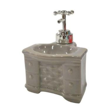Imagem de Porta Sabonete Liquido Cerâmica Cinza N240089-8 - Quanhe