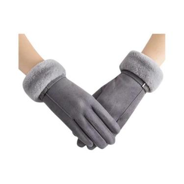 Imagem de Luvas De Inverno Em Veludo Falso Com Cor De Doce, À Prova De Vento, Co