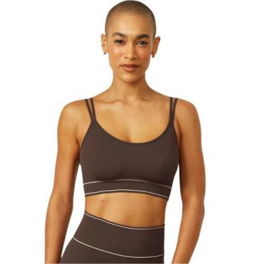 Imagem de Top Fitness Alças Finas Sem Costura Hope Resort HFS22010, Marrom carva