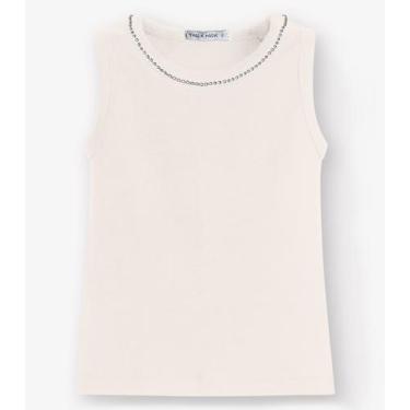 Imagem de Regata Ribana 2x1 Feminina Trick Nick Bege, 12, Bege