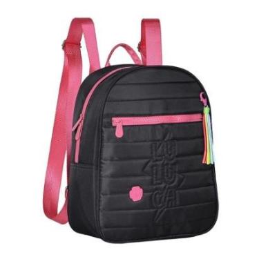 Imagem de Bolsa Mochila de Costas em Nylon Oficial Luluca LU2864 Preto-Unissex