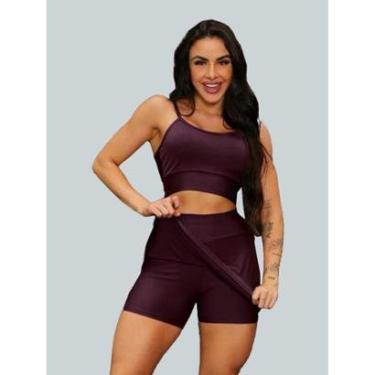Imagem de Conjunto Short Saia Academia Saia Beach Tennis Com Short Interno Donna Martins-Feminino