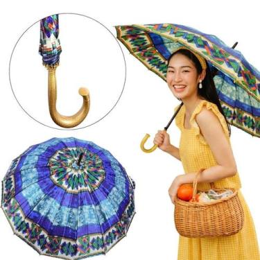 Imagem de Guarda Chuva Reforçado Grande Estampado Colorido Dia a Dia Sombrinha A