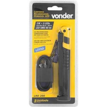 Imagem de Lanterna Recarregável Dobrável LED, LRD 200, Vonder