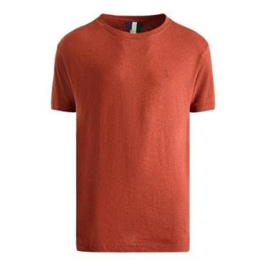 Imagem de Camiseta Reserva Regular Linho Color Masculino Laranja Telha-Masculino