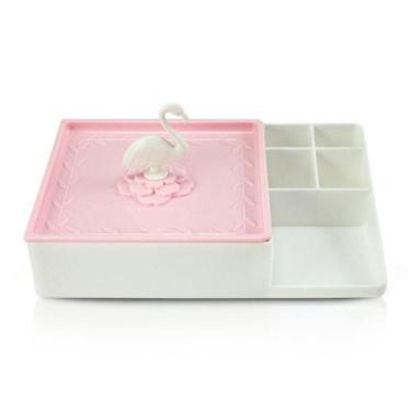 Imagem de Organizador Multiuso Flamingo De Mesa Lifestyle Jacki Design Branco-ro
