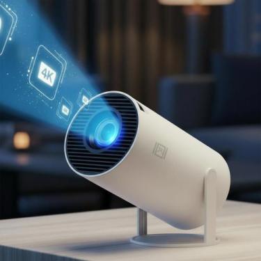 Imagem de Projetor Smart HY300 Pro 4K Android Wifi 6 Bluetooth 5.0 4.600 Lumens 