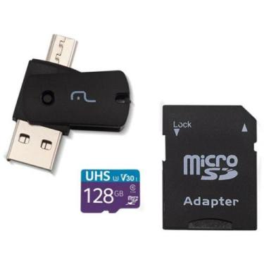 Imagem de Pen Drive USB Kit 4 em 1 128GB Micro SD c/Adaptador - Multi
