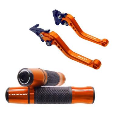 Imagem de Kit Manete Manopla Com Peso Cb300r Cb 300r Gravado A Laser - Special L