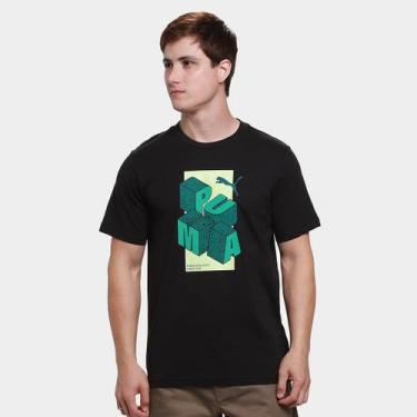 Imagem de Camiseta Puma Graphic Masculina, Preto, G