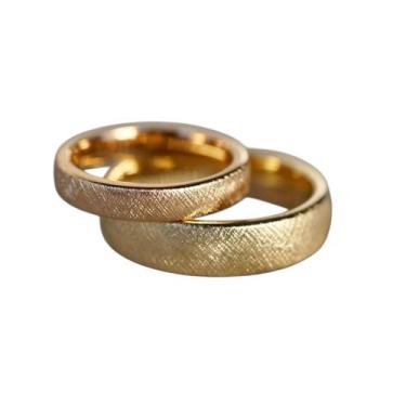 Imagem de Par de alianças Closet Joias em ouro 18k fosca, 22