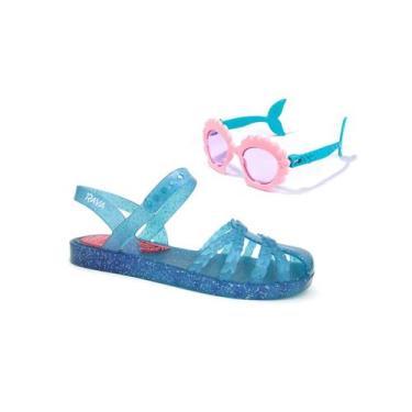 Imagem de Sandália Grendene Disney Princesas Fun Menina 22486 Azul/Rosa, 30, Azu
