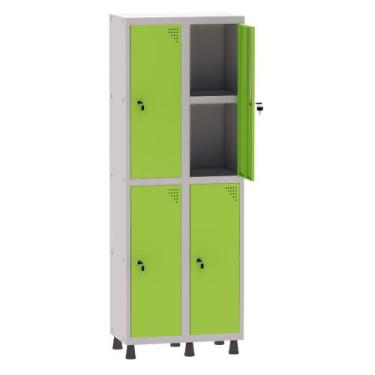 Imagem de Armário Guarda Volume Locker Roupeiro 2 Vãos 04 Portas Com Prateleira 