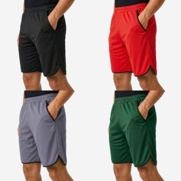 Imagem de Kit 4 Shorts Bermuda Masculina Dry Fit Esportiva Leve com Bolsos Acade