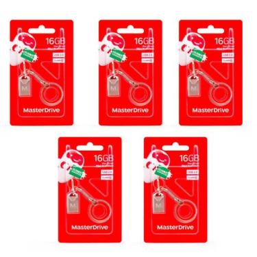 Imagem de Kit com 5 mini chaveiro pen drives 16gb/32gb/64gb/128gb Master Drive o