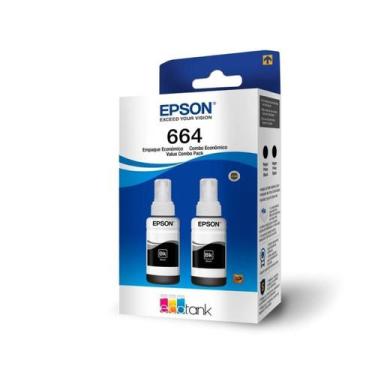Imagem de kit 2 Unidades Refil Tinta Original 664 Preto Epson L355 365 375 395 5