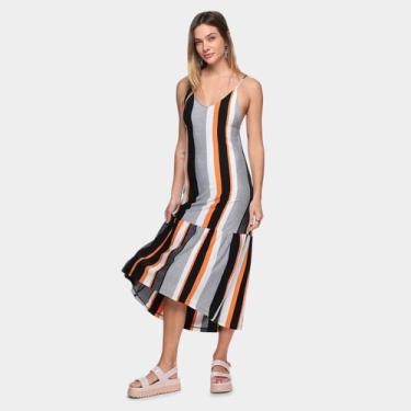 Imagem de Vestido Oh, Boy! Sino Midi Listrado, Listrado, GG