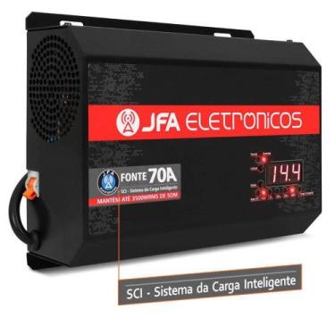 Imagem de Fonte Carregador JFA 70A SCI Slim 70 Amperes Bivolt Com Voltímetro e A