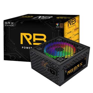 Imagem de Fonte Atx 650w Rainbow Rgb Automatica 80 Plus Bronze Brx, 650w