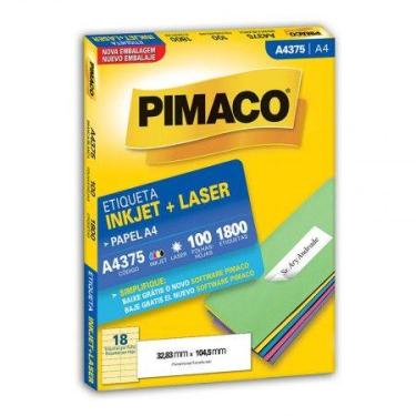 Imagem de Etiqueta inkjet/laser A4375 com 100 folhas - Pimaco