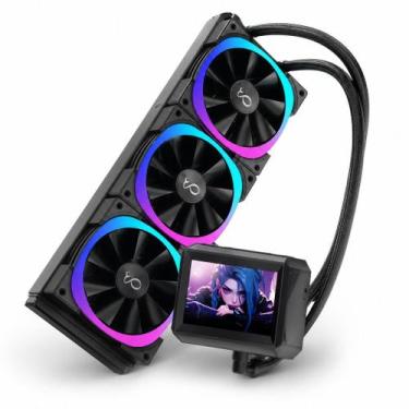 Imagem de Water Cooler 360mm RGB LCD 3 Fans ARGB Refrigeração Líquida PC Gamer D