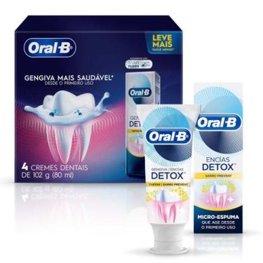 Imagem de Creme Dental Oral-B Gengiva Detox 4 Unidades