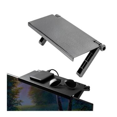 Imagem de Suporte para Receptor e Conversor Ghittoni Prateleira Ajustável para TV com Apoio para Controle Remoto Bivolt Preto