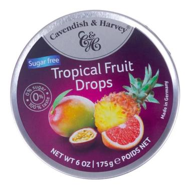 Imagem de Bala Sugar Free Tropical Fruit Drops Cavendish & Harvey 175G