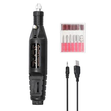 Imagem de Zwbfu USB Power plys Mini Moedor Elétrico de Mão Gelatum Ferramenta de Remoção de Ferramenta de Manicure Máquina de Rotação Velocidade Ajustável Conjunto de Ferramentas Rotativas com 6 Cabe
