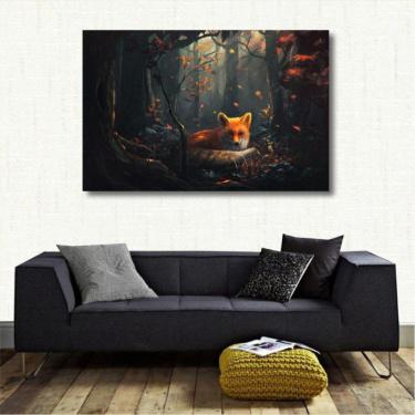 Imagem de Quadro decorativo Artístico - Raposa Paisagem - Tela em Teci