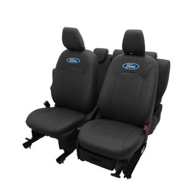 Imagem de Capa Banco Preta Em Couro Específica Para Ecosport 2013