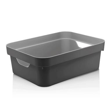 Imagem de Cesta Organizadora De Plástico Cube Ou Concreto 36 X 26 X 13 Cm - 26757