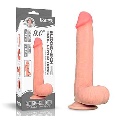 Imagem de Prótese Realística 23,1 cm com Camada de Dupla Intensidade - LOVETOY SLIDING-SKIN DUAL LAYER DONG - Sexshop